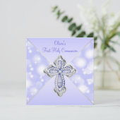 パープルスパークル ファーストホーリーコミュニオン 招待状 (スタンド正面)
