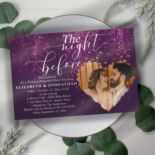 パープルスパープルリハーサルディナーナイト 招待状