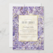 パープルスピネルアメジストジェムストーンカットブライダルシャワー 招待状 (正面)