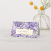 パープルスピネルアメジストジェムストーンカット結婚ズ プレイスカード (正面)