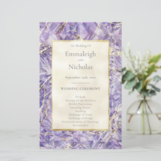 パープルスピネルアメジストジェムストーン結婚式 プログラム (スタンド正面)