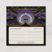 パープルスピリチュアルツリーホリスティックフラクタルアート 予約カード (裏面)