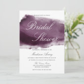 パープルスプラッシュモダンウォーターのカラーブライダルシャワー 招待状 (スタンド正面)