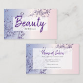 パープルスプラッシュ美しいとヘアサロンメイクアップアーティスト 名刺 (正面/裏面)