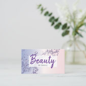 パープルスプラッシュ美しいとヘアサロンメイクアップアーティスト 名刺 (スタンド正面)