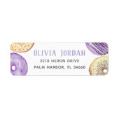 パープルスプリンクルドーナツ差出人住所 ラベル (正面)