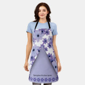パープルスプリングタイムフローラファッション エプロン (着用した状態)