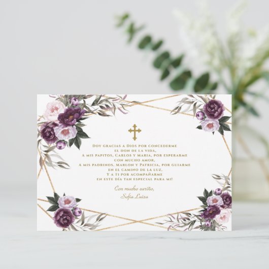 パープルスペインのフローラグラシアスコンオルギオンバウティゾ サンキューカード (スタンド正面)