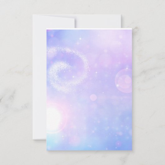 パープルスペーシーライツバースデーパーティーサンキューカード サンキューカード (裏面)