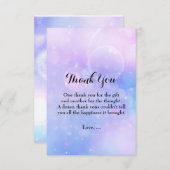 パープルスペーシーライツバースデーパーティーサンキューカード サンキューカード (正面/裏面)