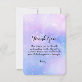 パープルスペーシーライツバースデーパーティーサンキューカード サンキューカード