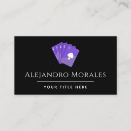 パープルスペードトランプカジノトランプのポーカークラブテーマ 名刺