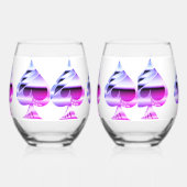 パープルスペードワインガラスセット ステムなしワイングラス (右)