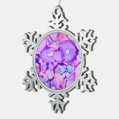 パープルスポッチアルコールイ絵画ンク スノーフレークピューターオーナメント (右)