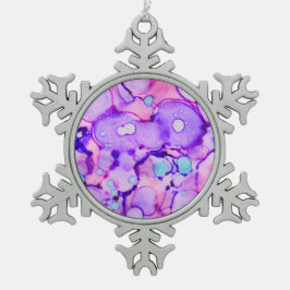 パープルスポッチアルコールイ絵画ンク スノーフレークピューターオーナメント