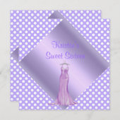 パープルスポットSWEET SIXTEENパーティの招待状 招待状 (正面/裏面)