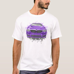 パープルスポーツカーイラストレーションインウォーター色スタイル Tシャツ