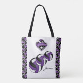 パープルスポーツバレーボールのスター | DIY文字 トートバッグ (裏面)