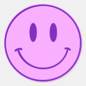 パープルスマイルワンハッピードゥード/ガル誕生日シール ラウンドシール (正面)