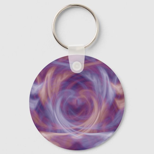 パープルスモーク基本ラウンドボタンキーチェーン キーホルダー (正面)
