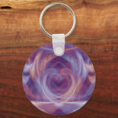 パープルスモーク基本ラウンドボタンキーチェーン キーホルダー (正面)