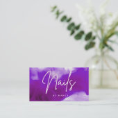 パープルスモーク&ネオンネイルアーティスト爪、 ネイルテック 名刺 (スタンド正面)