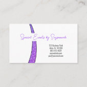 パープルスライバフェイクグリッター写真QRプロフェッショナル 名刺 (裏面)