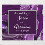 パープルスライバーアゲ結婚ートのワきらめくインワインボー スパークリングワインラベル (シングルラベル)