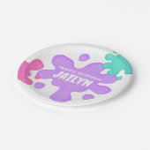 パープルスライム誕生日紙プレート ペーパープレート (アングル)