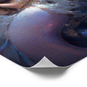 パープルスリーピングマーメイドファンタジーアート ポスター (角)