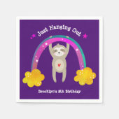 パープルスロッスボホーレインボー誕生日かわいいかわいいおもしろい スタンダードカクテルナプキン (正面)