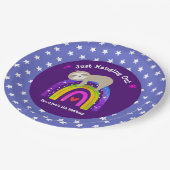 パープルスロッスボホーレインボー誕生日キュート紙 ペーパープレート (アングル)