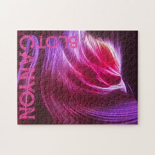 パープルスロットキャニオンピンク文字または写真&文字 ジグソーパズル (横)