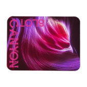 パープルスロットキャニオンピンク文字または写真&文字 マグネット (横)