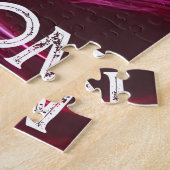 パープルスロットキャニオンホワイト文字または写真と文字 ジグソーパズル (側面)