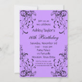 パープルスワーズSweet sixteen誕生日パーティー 招待状 (裏面)