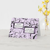 パープルスワールズドーター誕生日 カード (黄色い花)