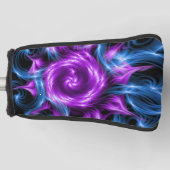 パープルスワールデザインパターカバー ゴルフヘッドカバー (正面)