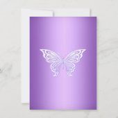 パープルスワールバタフライ&クロスバプテスマ招待状 招待状 (裏面)
