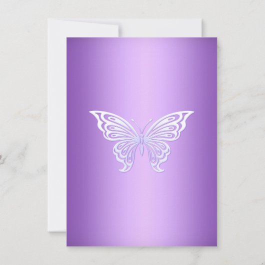 パープルスワールバタフライ&クロスバプテスマ招待状 招待状 (裏面)