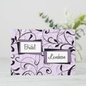 パープルスワールブライダルランチョン招待状カード 招待状 (スタンド正面)