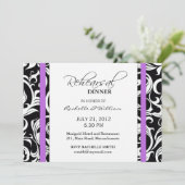 パープルスワールリハーサルディナーカード 招待状 (スタンド正面)
