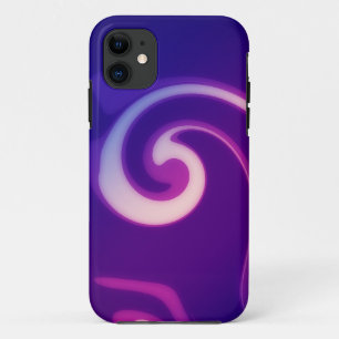パープルスワール絵画アート iPhone 11 ケース