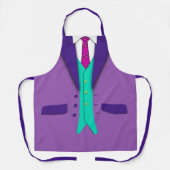 パープルスーツ赤いネクタイとティール(緑がかった色)ベスト エプロン (正面)