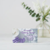 パープルスードクリーエレガントニングサービスハウスキーピング 名刺 (スタンド正面)