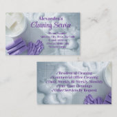 パープルスードクリーエレガントニングサービスハウスキーピング 名刺 (正面/裏面)