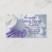 パープルスードクリーエレガントニングサービスハウスキーピング 名刺 (正面)