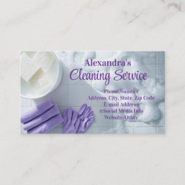 パープルスードクリーエレガントニングサービスハウスキーピング 名刺