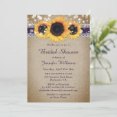 パープルス素朴ンフラワーブライダルシャワー 招待状 (スタンド正面)