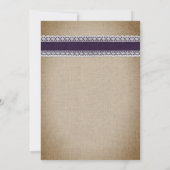 パープルス素朴ンフラワーブライダルシャワー 招待状 (裏面)